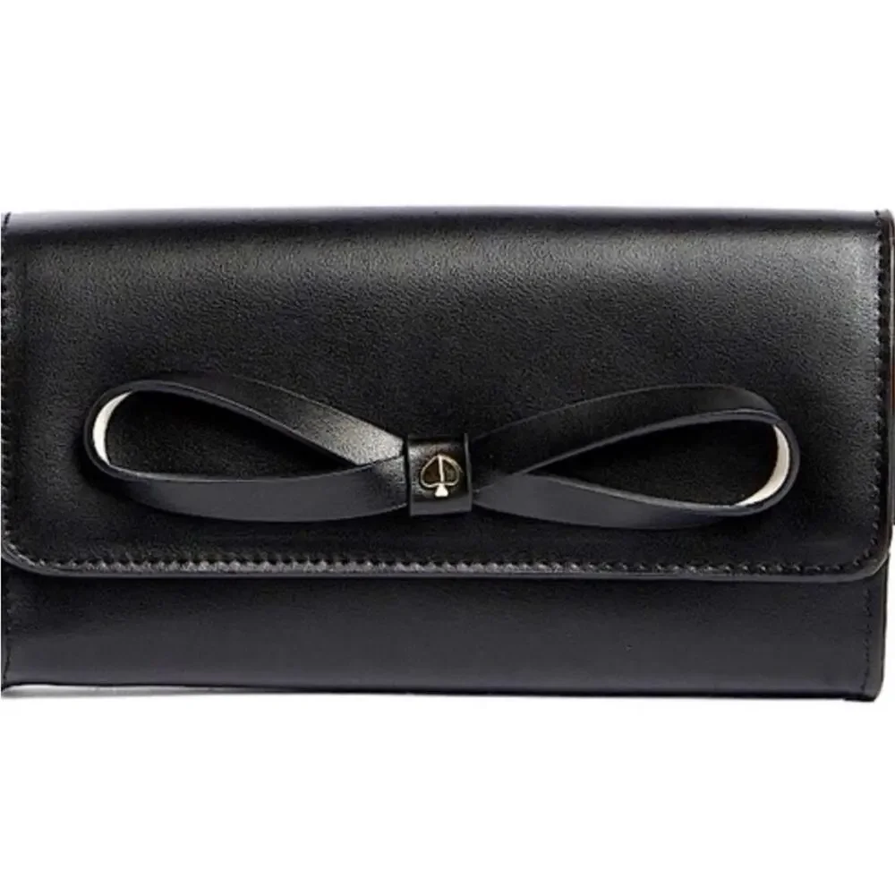 NWT - Kate Spade - leather black bow belt bag size L/XL.